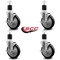 Service Caster 5'' Black Poly Swivel 1-7/8'' Expanding Stem Caster Set with Brake, 4PK SCC-EX20S514-PPUB-BLK-TLB-178-4 - alternate 4